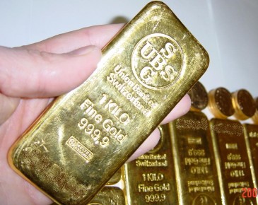 Zlatá cihla o hmotnosti 1 kg, UBS (Union Bank of Switzerland)